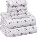 RUVANTI Flannel Sheets Queen Size 6 Pcs - 100% Cotton Double Brushed Bed Sheets, Deep Pockets 16 Inches Queen Sheet Set, All Seasons Breathable, Extra Soft & Comfy, Penguin Sight