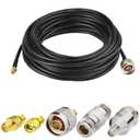 Superbat SMA Male to N Male RF Coaxial Coax Cable 10ft + 5pcs SMA to N Male/Female Coax Adapter Kit for Cell Booster Router 3G 4G LTE Ham Radio ADS-B Antenna etc