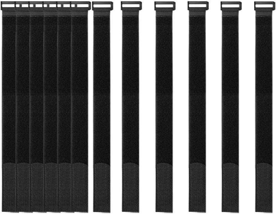 [16 Pack] 1 x 18" Hook and Loop Reusable Fastening Nylon Cable Securing Straps, Durable Functional Ties to Keep Your Places from Tangled Messes of Cords