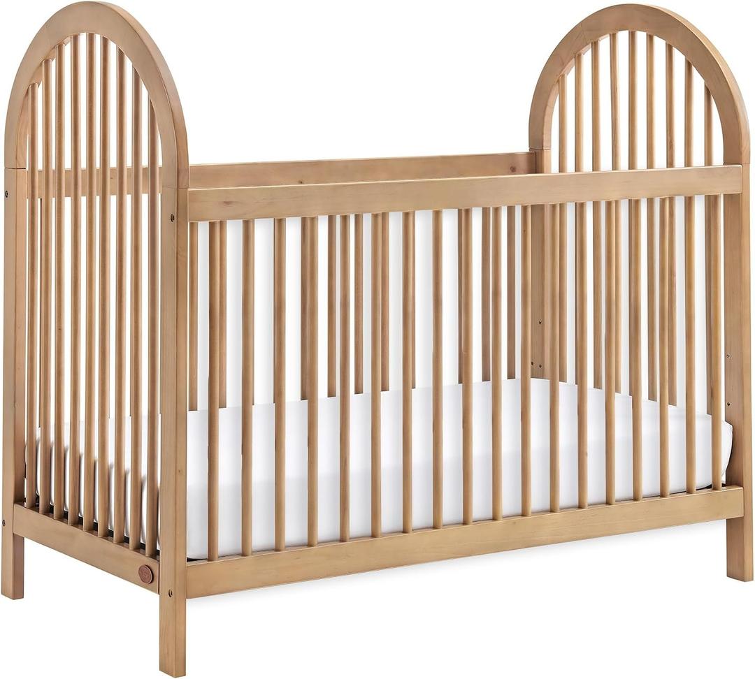 Soho Baby Everlee Convertible Island Crib, Honey Wood, 53.9"L x 29.7"W x 47.7"H