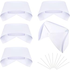 WILLBOND 5 Set Nurse Hat with Pins White Vintage Nursing Caps Costume Accessories for Graduation Halloween Cosplay