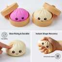 Dumpling Squishies Mystery Box, Giant Dumpling Squishy Stress Relief Desk Fidget, Jumbo Soft Squeeze Decompression with Steamer Box for Office, Home Desk Decor, Easter Basket Stuffers(Purple)