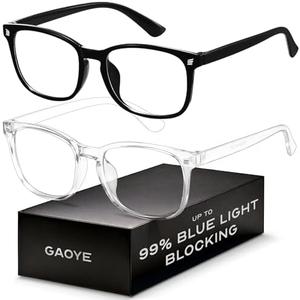 Blue Light Blocking Glasses - Fashion Square Eyeglasses, Anti UV Ray Computer Gaming Glasses Blue Blockers for Women/Men
