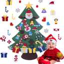 Felt Christmas Tree for Kids Wall, DIY Felt Christmas Tree for Toddlers Set with 28 Ornaments, Kid Christmas Decorations for Wall Hanging Xmas Gifts (Multicolor)