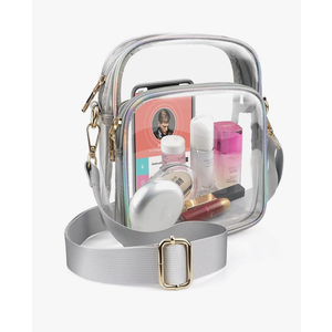 COROMAY Clear Purse for Women, Clear Bag Stadium Approved, Transparent Crossbody Bag
Color: Silver 2