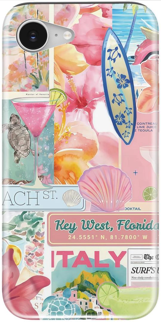 LUMARKE for iPhone 16e Case, Cute Preppy Floral Cover for Women