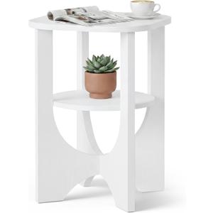 VASAGLE Side Table, 2 Tier Small Accent End Table, Nightstand, 15.7"D x 15.7"W x 22.4"H