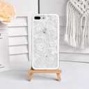 NITITOP Compatible with iPhone 7 Plus / 8 Plus Case Clear Cute Rose Flower Floral Leaves Pattern for Women Girls Color Frame Slim Durable Shockproof Protective Phone Cover - White