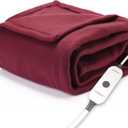 Sunbeam Throw Microplush Sherpa Heated Throw Size 50x70 in Red