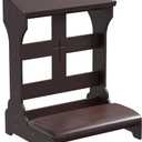 Prayer Kneeler, Wooden Prayer Bench Stool with Shelf and Cushion, Padded Kneeler Shelf for Kneeling at Home, Church Prayer Bench Stool Table