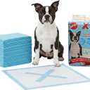 SPOT X Marks The Spot Extra Absorbent Puppy Pads with Adhesive Strips & Pheromones  Attracts Dogs to Center for Training & Potty, 22" x 22", 50-Pack