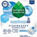 Seventh Generation Dishwasher Detergent Packs Free & Clear for sparkling dishes Dishwasher tabs 45 count