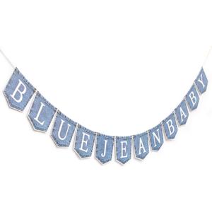 Blue Jean Baby Shower Banner - Blue Jean Gender Reveal Party,Western Baby Boy Shower Banner,Jeans Themed Banner Decoration