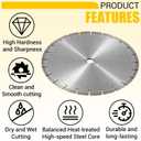 10 Pcs 14 Inch Diamond Concrete Saw Blade, 14 Inch Masonry Blade with 12 mm Arbor Dry or Wet Concrete Saw Cutting General Purpose Segmented High Speed for Brick Stone Block Marble Granite