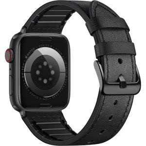 Adorve Leather Watch Band for Apple Watch Bands Men 44mm 45mm 46mm 42mm 49mm 41mm 40mm 38mm, Top Grain Genuine Leather Replacement Strap for iWatch Band Men for Series 11/10/Utlra/SE/9/8/7/6/5/4/3/2/1