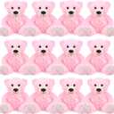 Jenaai 12 Pieces Stuffed Animals Stuffed Bear with Bow Soft Party Gift Plush Bears Centerpieces Birthday Care Wedding Decorations Christmas, 11.8 Inch (Pink,Classic)