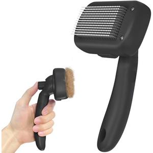 Dipoo Self Cleaning Shedding Brush - Skin Friendly Grooming Tool for Dogs, Cats, and Puppies, Deshedding and Hair Removal for Long and Short Haired Pets, Black Dipoo Self Cleaning Shedding Brush - Skin Friendly Grooming Tool for Dogs, Cats, and Puppies, Deshedding and Hair Removal for Long and Short Haired Pets, Black