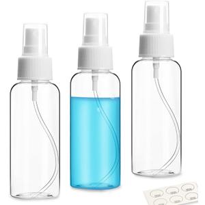 ZEJIA 3 Pack Small Spray Bottle, 2.7oz/80ml Travel Spray Bottle, Empty Fine Mist Spray Bottles, Refillable Mini Spray Bottles with Labels
