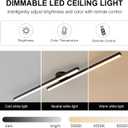 JAYMP 43.3" Modern Ceiling Light with Remote, Black Sputnik Ceiling Lamp, 32W Dimmable LED Lighting Fixture for Dining Room Living Room Kitchen Island Hallway, 2 Lights