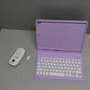 EAMPANG Case with Keyboard Mouse for iPad 9th 8th 7th Generation 10.2 inch,7 Color Rainbow Backlight Detachable USB-C Keyboard Magnetic Case with Pen Slot for iPad Air 3rd Gen/Pro 10.5 Purple