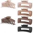 LuSeren 
Hair Clips for Women 4.3 Inch Large Hair Claw Clips for Women Thin Thick Curly Hair, Big Matte Banana Clips,Strong Hold jaw clips,Neutral Colors 
