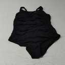 HEYTALALA Women's One Piece Swimsuit Tummy Control Bathing Suits Sexy Mesh Swim Suits Crisscross Back Modest 1 Piece Swimwear, 18W