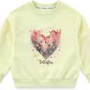 Peacolate 5-12Years Spring Fall Clothingsets Kid Little&Big Girls Pullover Long Sleeve T Shirt and Embroider Butterfly Jeans, Size 10-12 Years