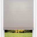 Redi Shade No Tools Easy Lift Trim-at-Home Cordless Cellular Light Filtering Fabric Shade Natural, 48" W x 64" L, (Fits Windows 31"- 48")