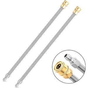 Pressure Washer Extension Wand, 2 Pack 17 Inch Stainless Steel Heavy Duty Wands with 1/4 Inch Quick Connect, Fits Most Pressure and Power Washers