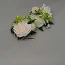 Ling's moment 2pcs Homecoming Wrist Corsage Artificial Flowers, Girl/Mother Corsages Wristlet Dcor for Prom/Wedding/Anniversary, etc. White Ivory