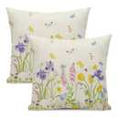 Yxuiyal Easter Pillow Covers 18x18 Set of 2 Bunny Eggs 1 Throw Pillow Covers Outdoor Decoration Holiday Rabbit Pillowcase Farmhouse Decorative Linen Cushion Case for Home Sofa Couch