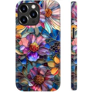 Goodon for iPhone 15 Pro Max Case Cute - Compatible with Magsafe - Dual-Layer Hard Shell & Silicone Cover - Protective Phone Case with Wildflower Designs for Women - Vibrant Defined Blossoms