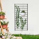 MyGift Matte Black Metal Garden Trellis Wall Mounted Plant Support