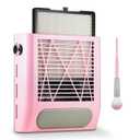 Nail Dust Collector Nail Tech, 80W Powerful Suction Nail Extractor Vacuum with Reusable Filter & Brush, Adjustable Electric Nail Fan Dust Vacuum for Acrylic Gel Nail Polishing Manicure Tool (Pink)