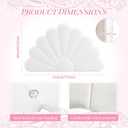 Sliner Scalloped Velvet Headboard Cushion Creamy White Seashell Upholstered Headboard Cushion Queen Size Upholstered Platform Bed Coastal Decor for Teen Girls Bedroom, 59"L x 1"W x 39"H