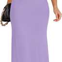 ZESICA Women's 2025 Summer Spaghetti Straps Maxi Dress Sleeveless Square Neck Lightweight Long Beach Dresses, Purple, Medium