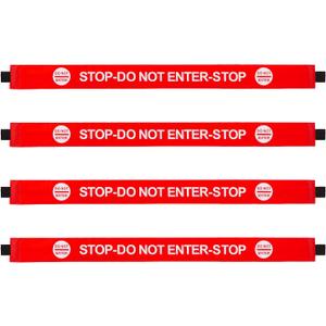 4 PCS Stop Do Not Enter Sign with Magnetic Ends, Safety Signs with Magnetic Ends(42 x 3.5 Inches)