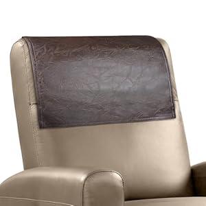 NZDWZDN Recliner Headrest Protector Faux Leather Headrest Cover for Recliner Chair Couch Headrest Cover for Furniture Sofa Protector Chair Arm Covers for Home Office 17 x 27In(Chocolate Brown)