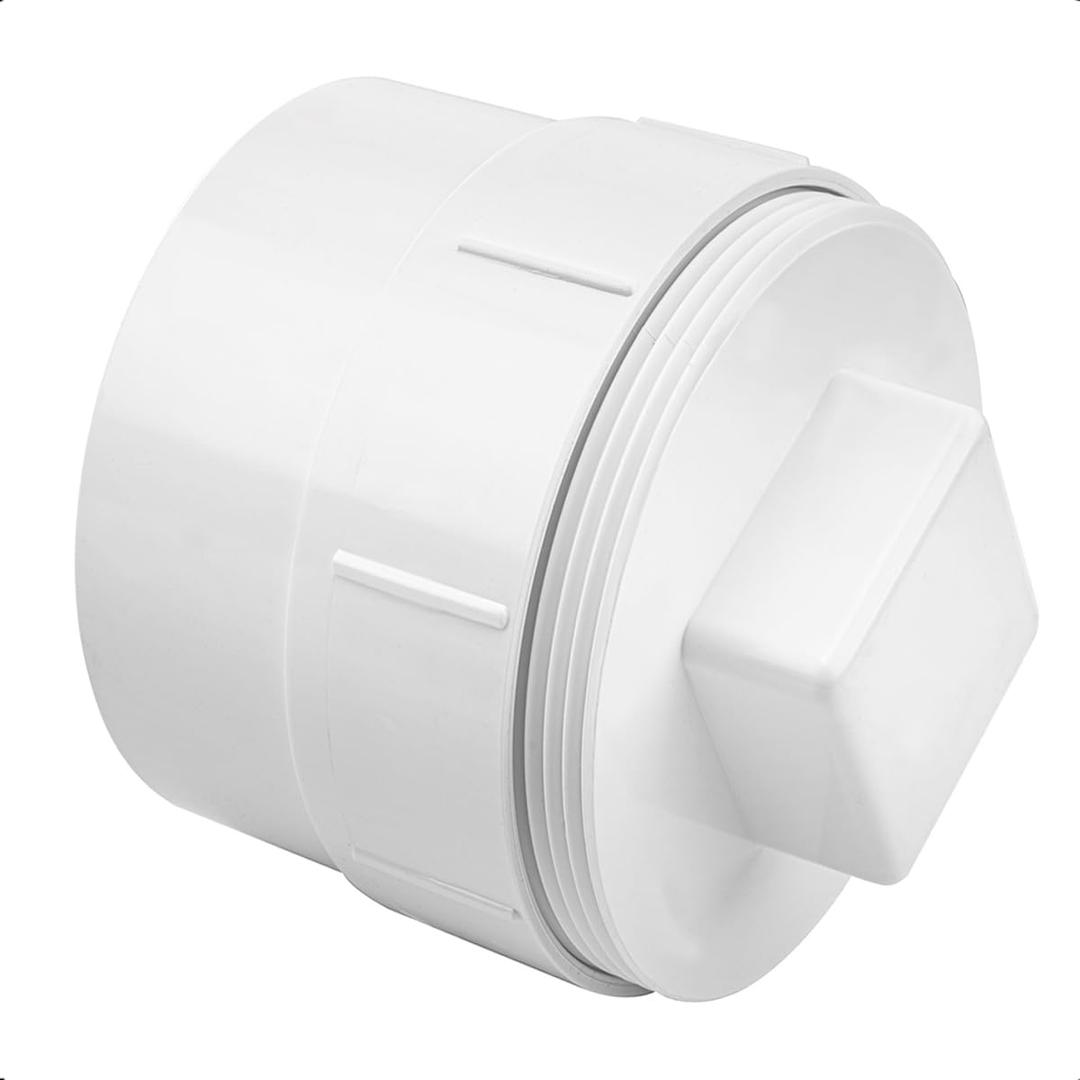 6" PVC Sewer Cleanout Cap, DWV Sewer Cleanout Cap Adapter with Plug for Drainage Pipe Fitting