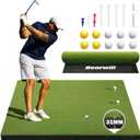 Bearwill Golf Mat 31mm, 5x4ft/5x5ft Golf Hitting Mats for Practice Outdoor Indoor, High-Elasticity Artificial Turf Mat for Garage Simulator Chipping Driving Training