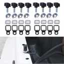 Hardtop Quick Removal Thumb Screws Nut Washer Tie-Down D-Rings Compatible with Jeep Wrangler JK YJ TJ JKU Black (One Size)