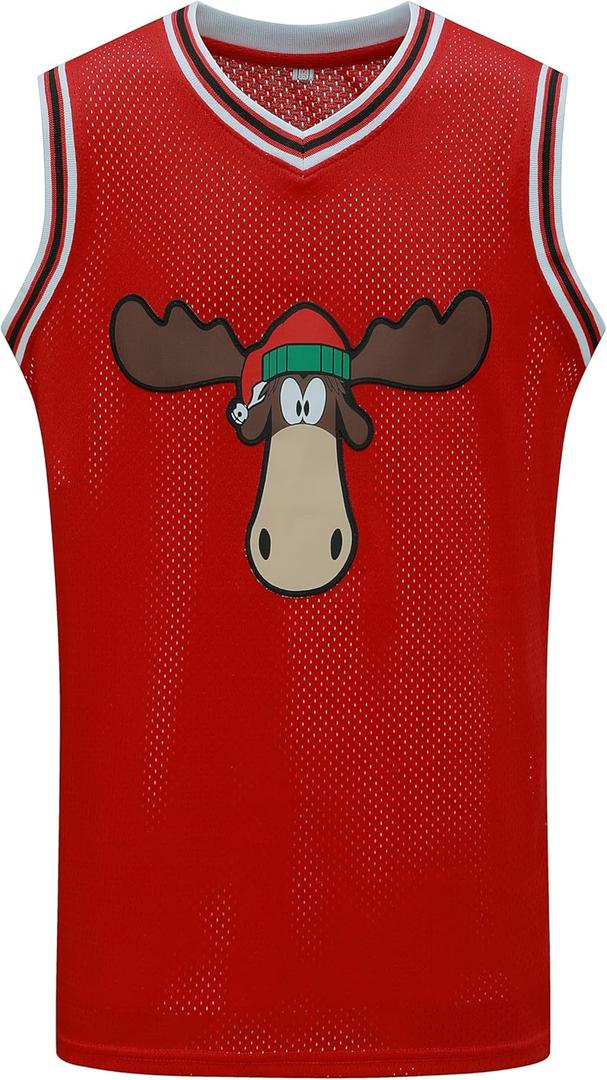 YWIES Griswold #00 Movie Christmas Basketball Jerseys Stitched Letters and Numbers S-XXXL (Red, XL)