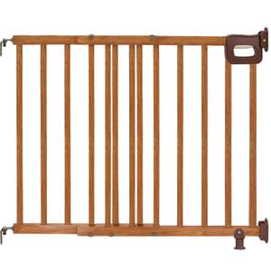 Ingenuity The Stairway 48W Series, 30'-48' Wide, 32" Tall, Baby Gate for Stairs with Door, Wood Safety Gate for Doorways and Stairways - Oak Wood