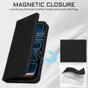 2 x Rssviss for iPhone 17 Pro Wallet Case, Flip Folio Case Compatible with Magsafe, RFID Blocking Card Holder Kickstand, Shockproof iPhone Cover Men Women for iPhone 17 Pro 6.3" Black