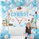 Cowboy Baby Shower Backdrops A Little Cowboy is On The Way for Boy Blue Wild West Theme Baby Shower Western Vintage Rodeo Ranch Cow Party Decorations70.8in*43.3in