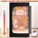 Upgraded Portable Sauna for HomeRelaxation, Steam Sauna for Home with Steamer, Remote Control, Folding Chair, 9 Levels (Black)