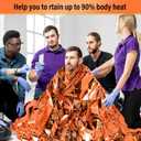 Chumia Emergency Thermal Blanket Bulk 83 x 63 Gigantic Foil Space Blanket Survival Reflective Accessories Gift for Homeless Camping Gear First Aid Hiking Outdoor (Orange)