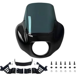 FATECIM Headlight Quarter Fairing with 13" Smoke Windshield & Bracket Mount For Harley 2018-2020 2025 Street Bob FXBB, 2021-2024 Street Bob 114 FXBBS, 2020-2024 Softail Standard FXST