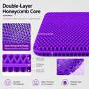 Purple Gel Honeycomb Slim 0.8 Seat Cushion for Office Chair, Breathable TPE, 15.35 x 13.78 x 0.87 in