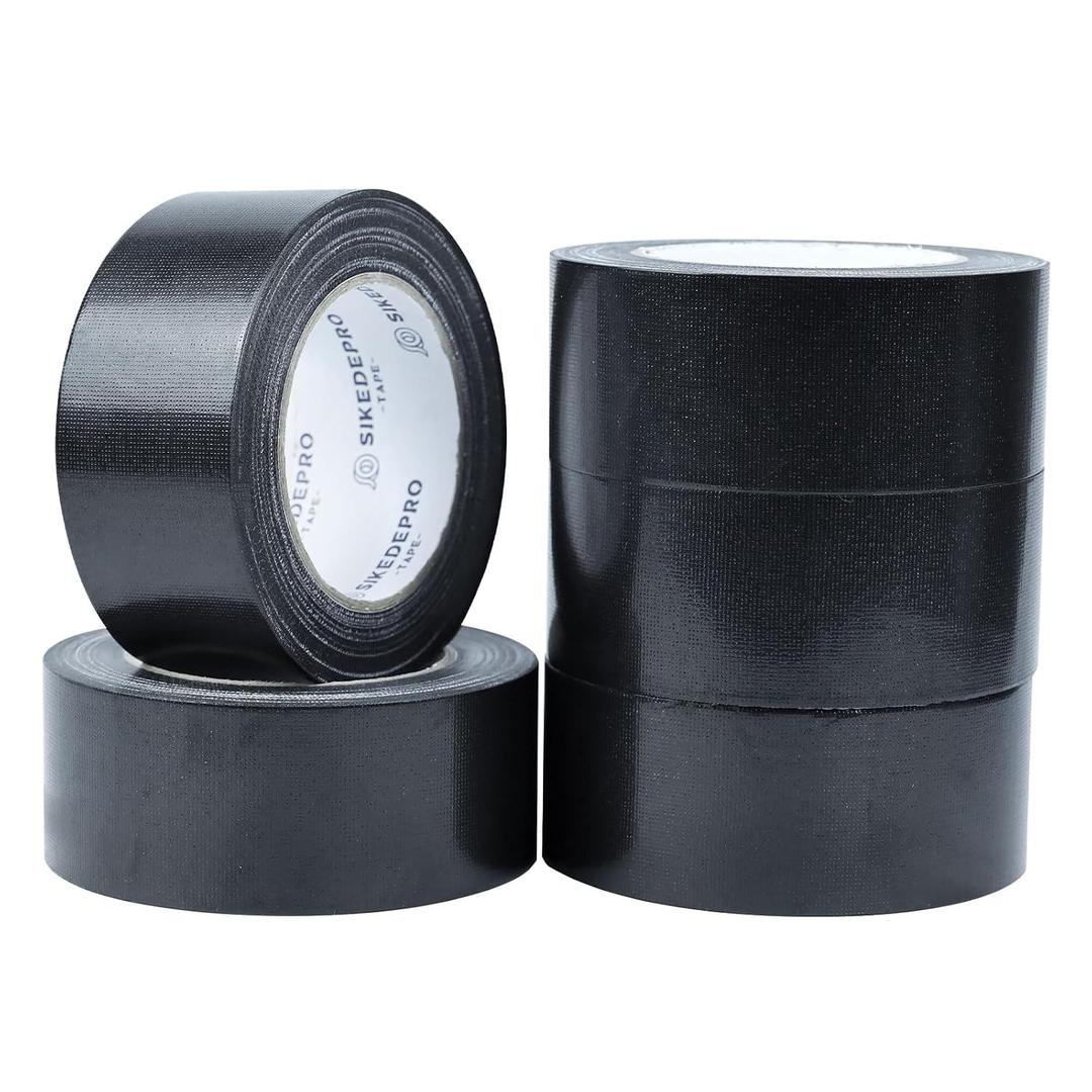 SIKEDEPRO 5-Pack Black Heavy Duty Duct Tape 2 inches x 30 Yards Duct Tape,Strong, ducttape, Flexible, No Residue, Waterproof High Strength,All-Weather and Tear by Hand - Bulk Value for Repairs